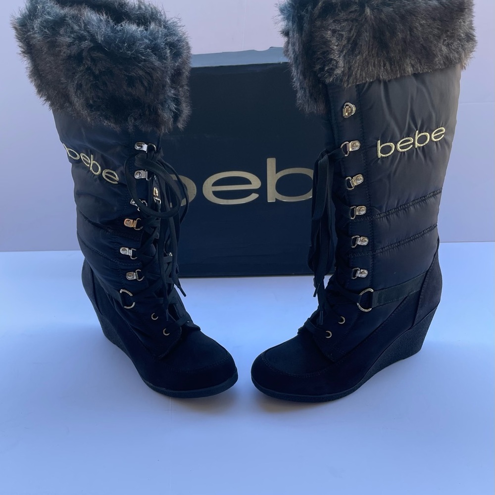 🛑SOLD!🛑Defective! Final Sale!! NIB Bebe RHEA Puffy Fur Boots PRICE FIRM!!